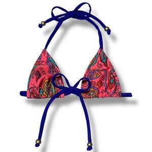 XS ITTY BITTY Micro Paisley Boho Slide Triangle Bikini Top - DENALI BRAND